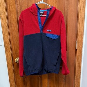 Patagonia Men's Zip-Up Sweater in Red and Navy